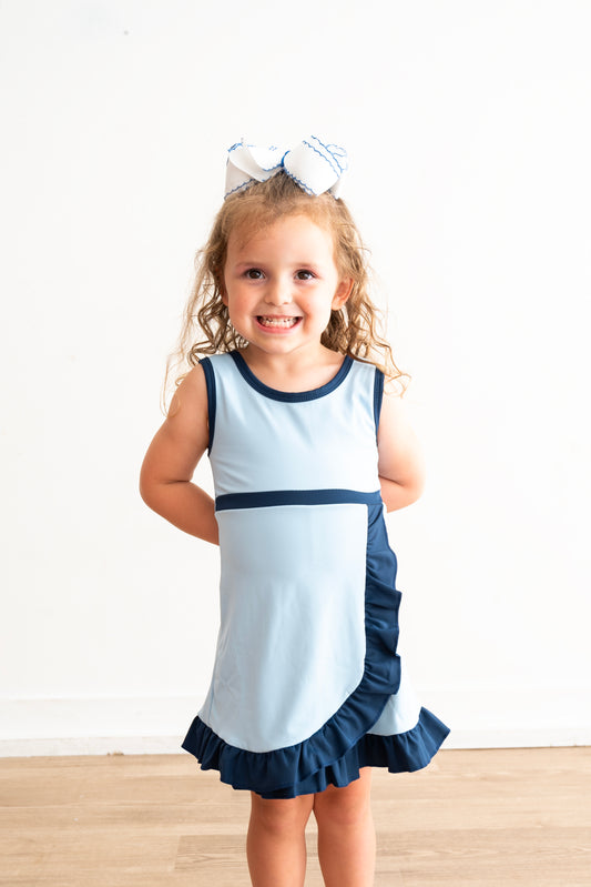 Blue/Navy Sleeveless Yoga Active Dress