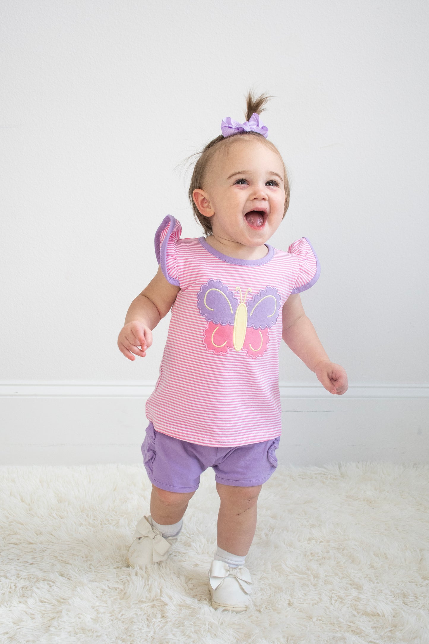 Butterfly Kisses Ruffle Short Set (Jellybean)