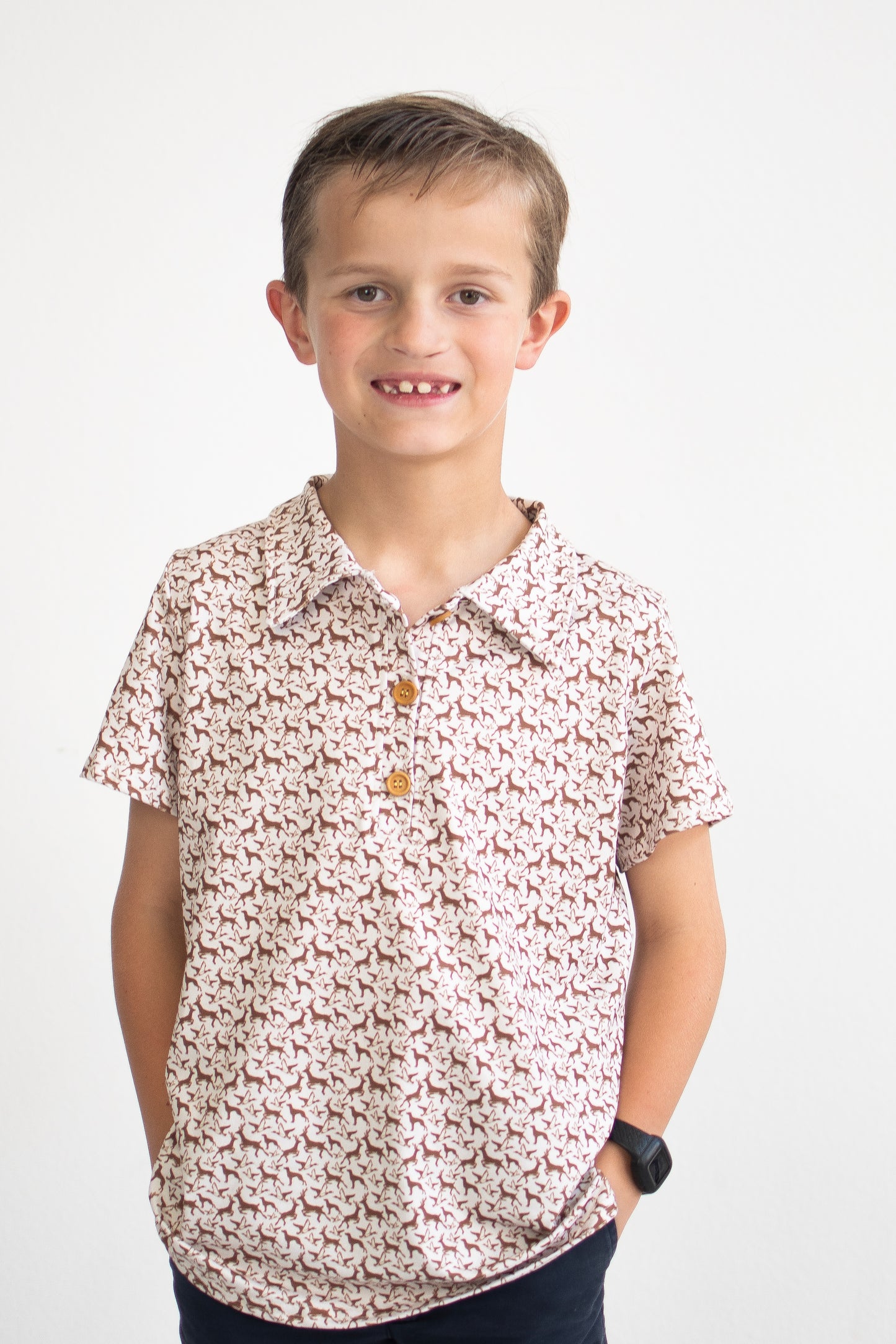 Bucks N Ducks Boy Collar Shirt