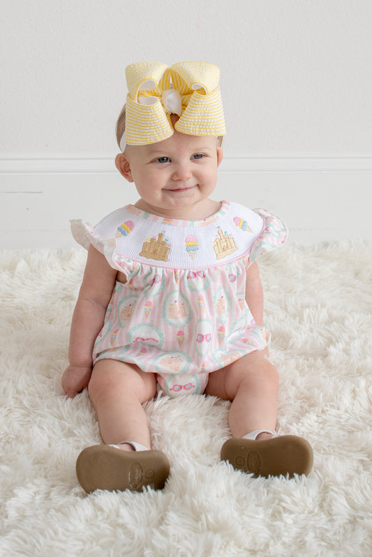 Castle ice cream smocked ruffle bubble