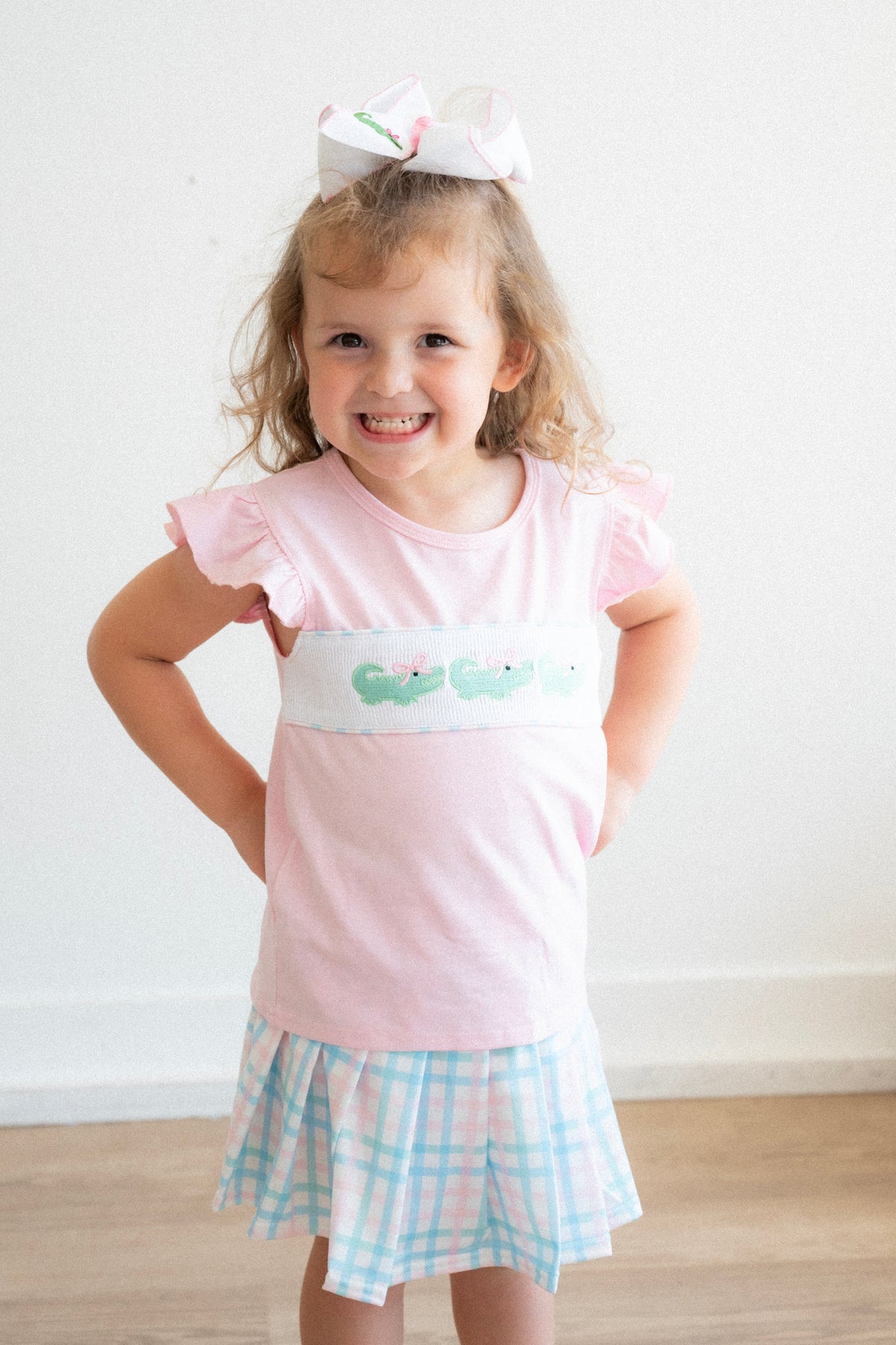 Snappy Pink Crocodile Skort Set