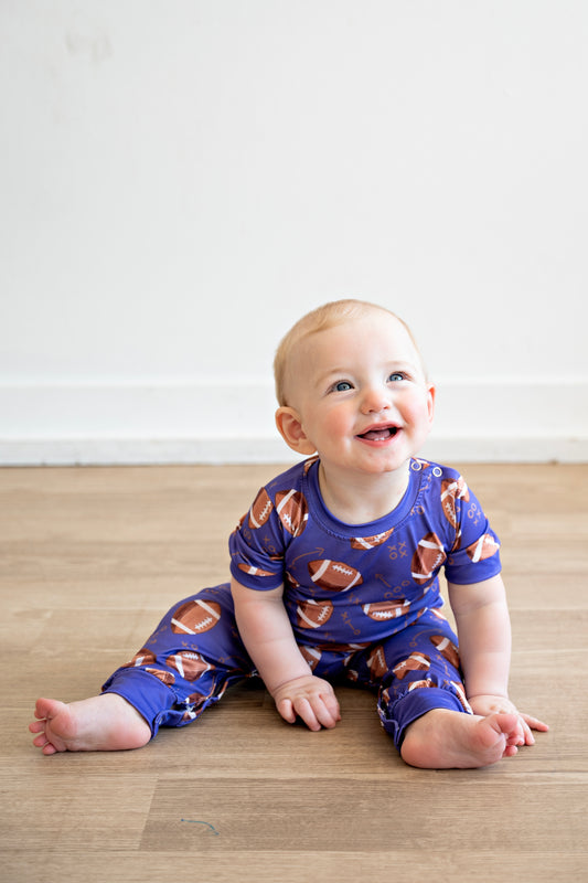Purple Football Boy Romper