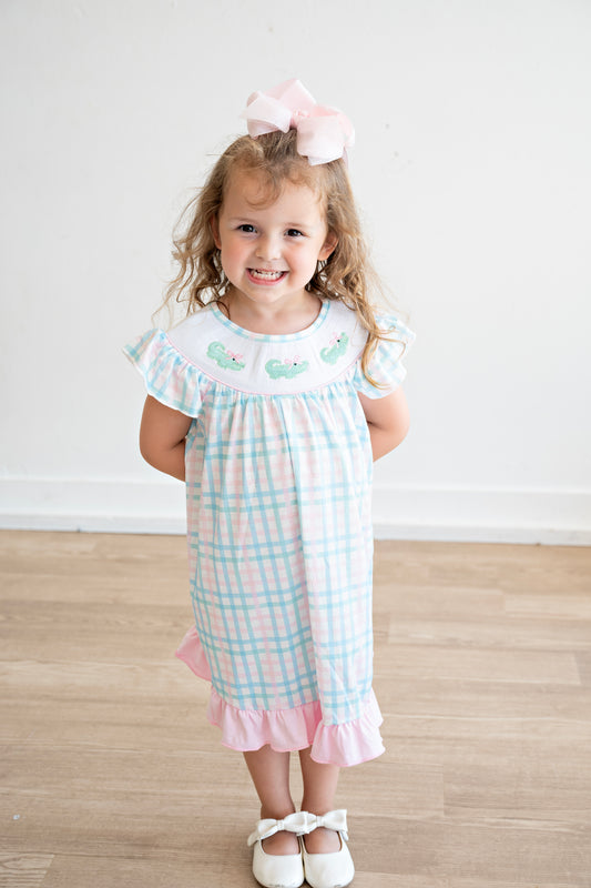 Snappy Pink Gingham Dress