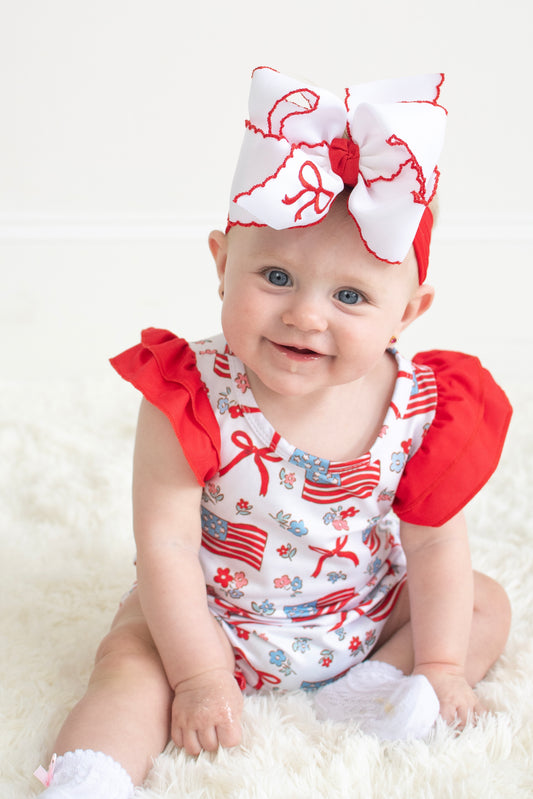 Red, White & Blue Ruffles Baby Romper