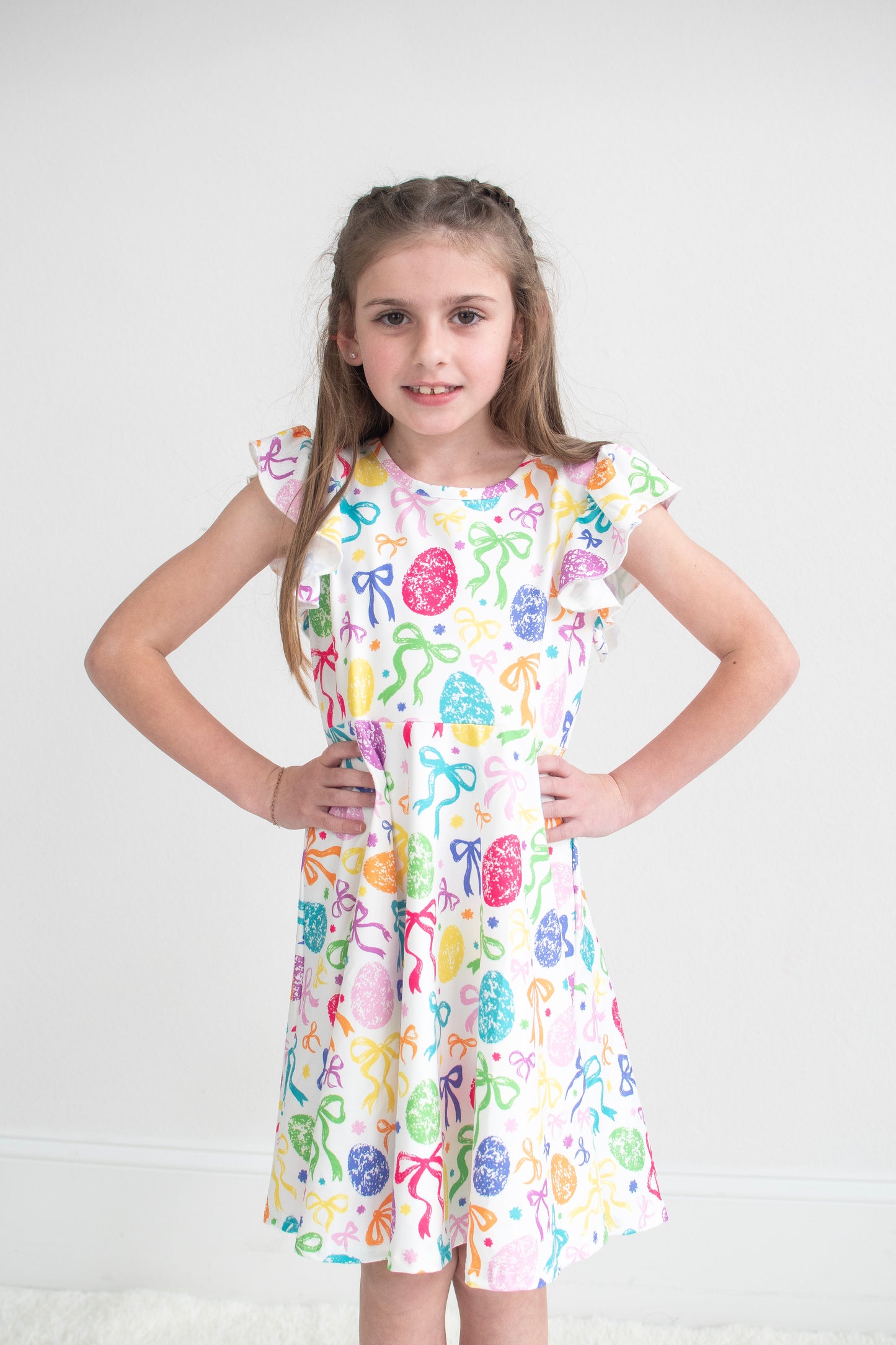 Rainbow Easter Egg Bow Dress