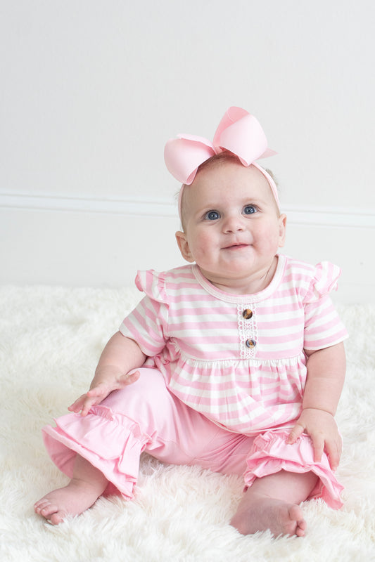 Pink Stripes Pant Set