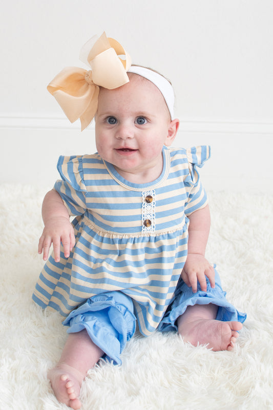 Blue Stripes Pant Set