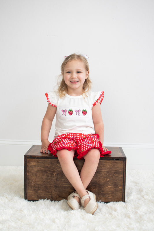 Strawberry Plaid Set