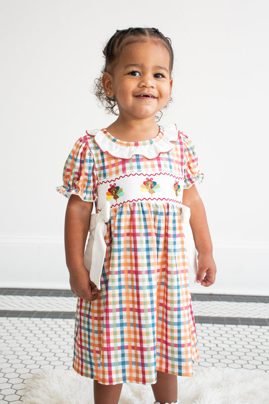 Gobble & Giggles Smocked Dress