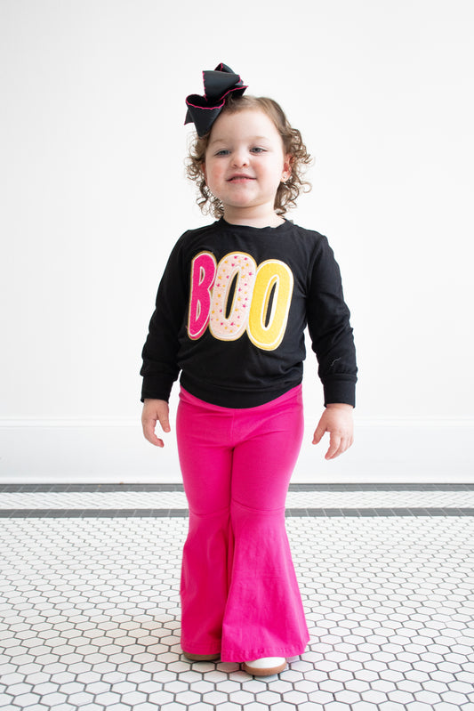 Halloween “Boo” Chenille Patches Girls Long Sleeve Set