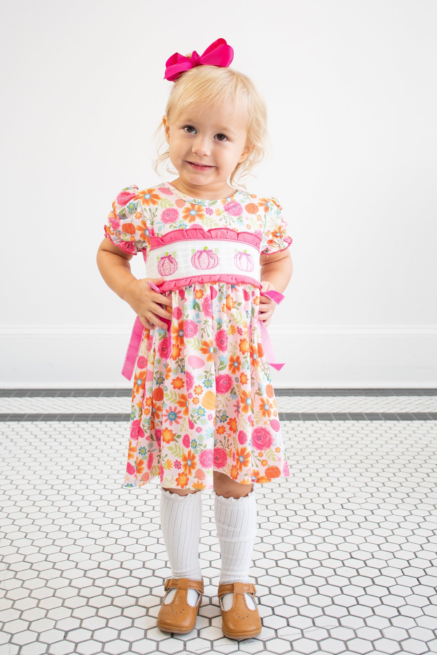 Pumpkin Petal Smock Dress
