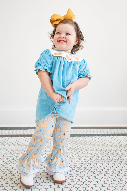 Blue Velvet Pumpkin Set