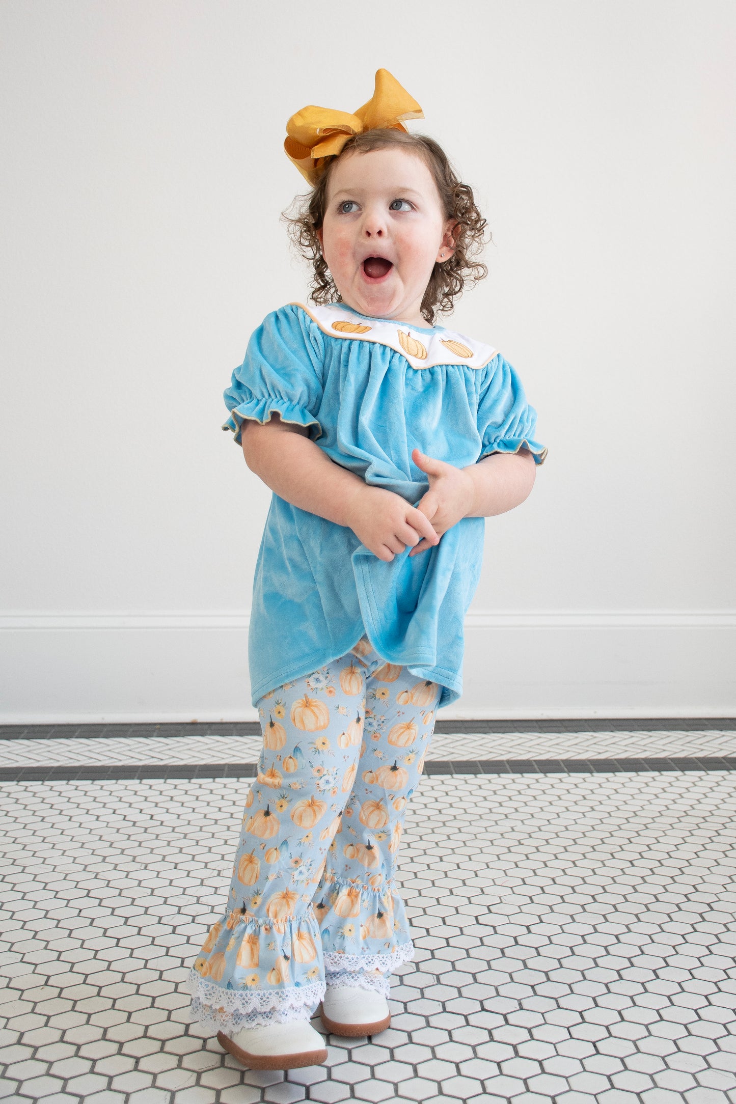 Blue Velvet Pumpkin Set