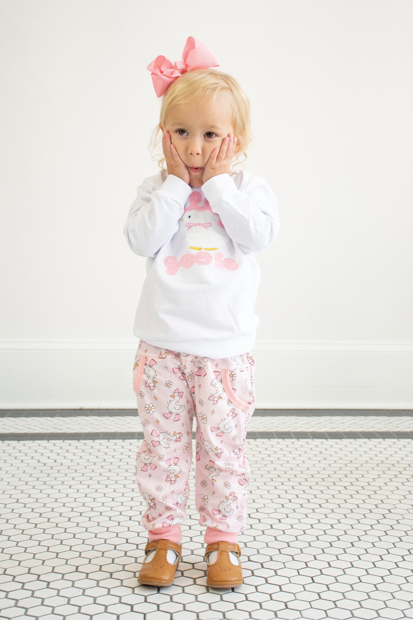 Silly Goose 2-Piece Embroidered Jogger Set
