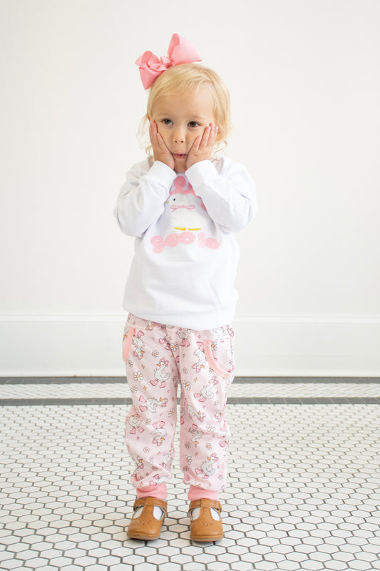 Silly Goose 2-Piece Embroidered Jogger Set