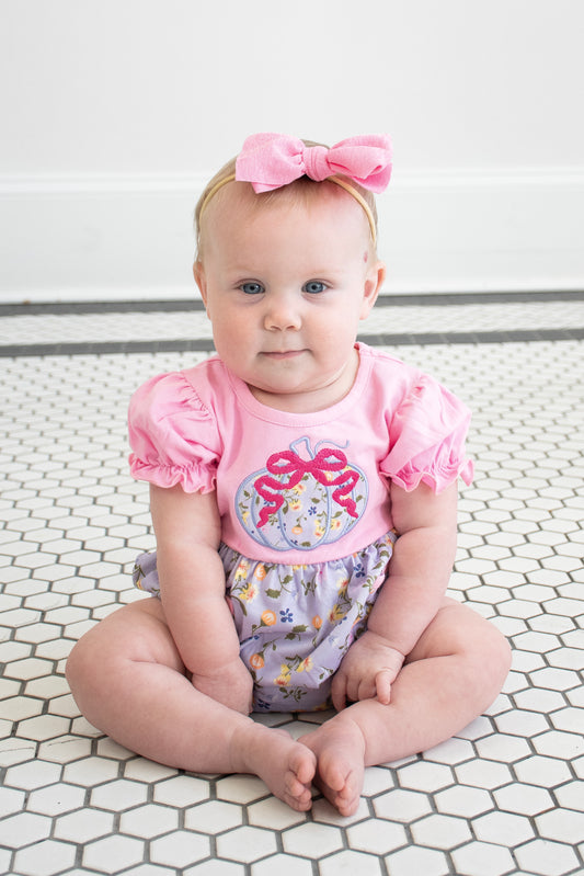 Pink Ribbons & Ruffles Pumpkin Bubble