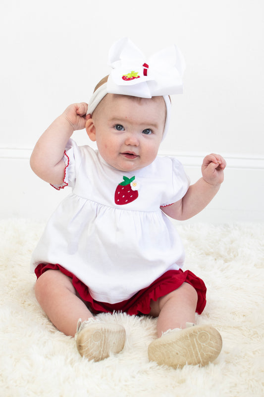 Knit Strawberry Shirt & Shorts Set
