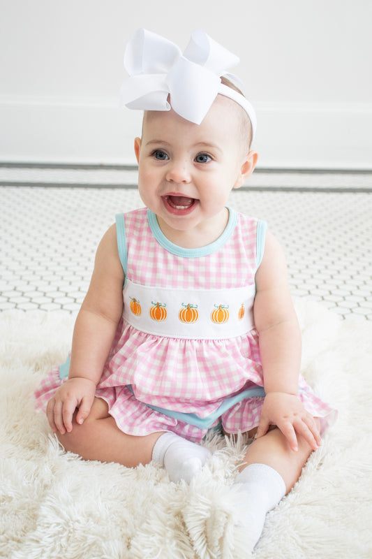 Pumpkin Plaid Bloomer Set
