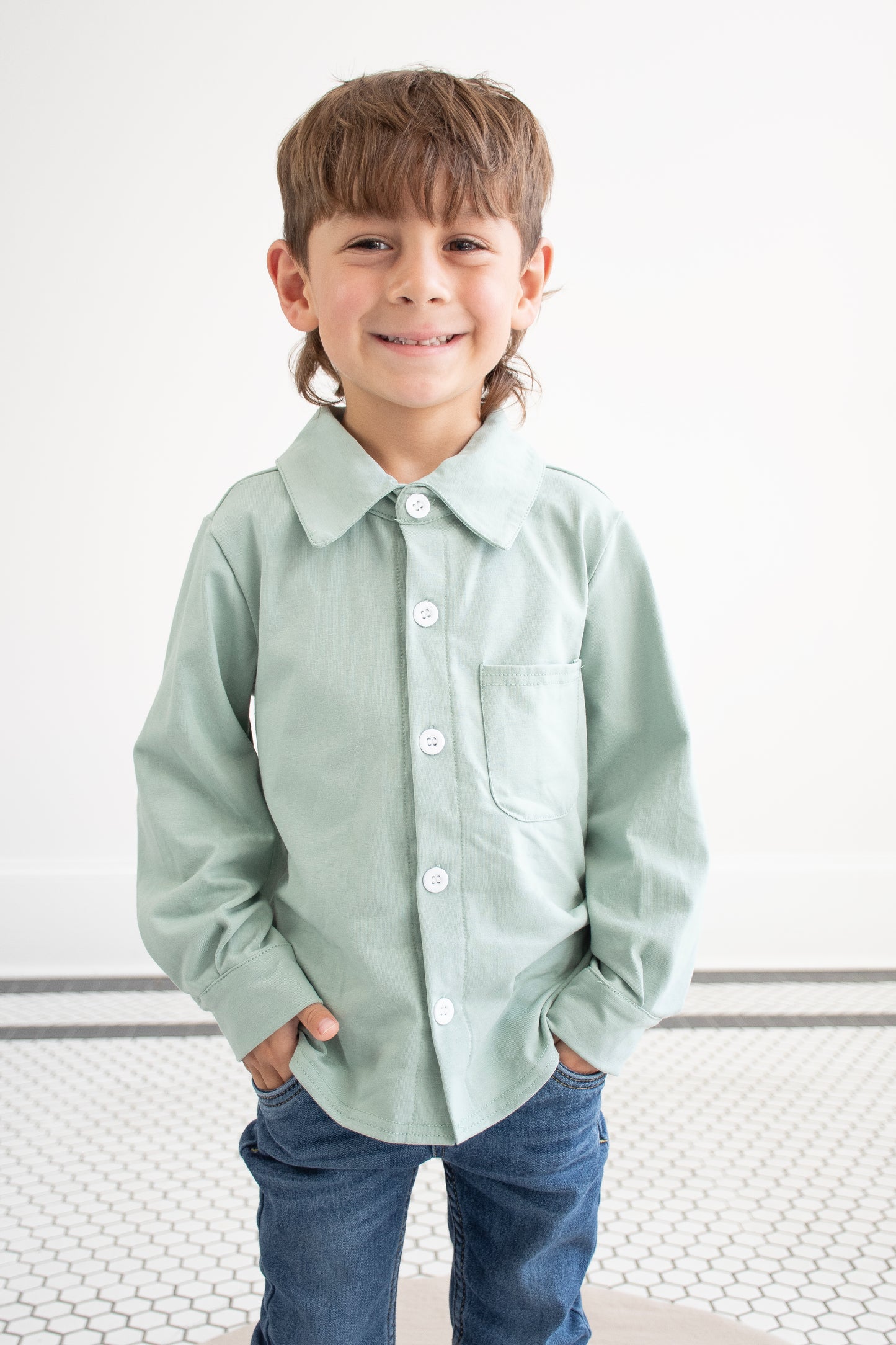 Sage button down shirt