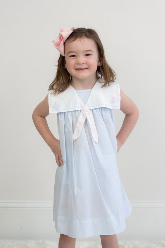 Sailboat Shadow Stitched Dress