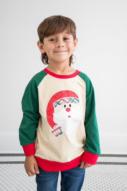 Vintage Santa Applique Boy's Top