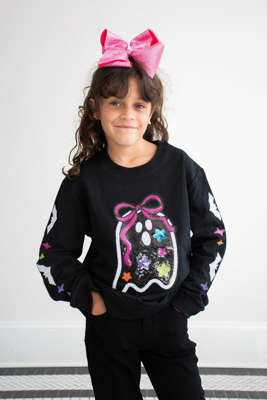 Sequin Ghost Sweatshirt
