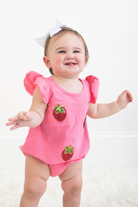Strawberry Sequin Romper