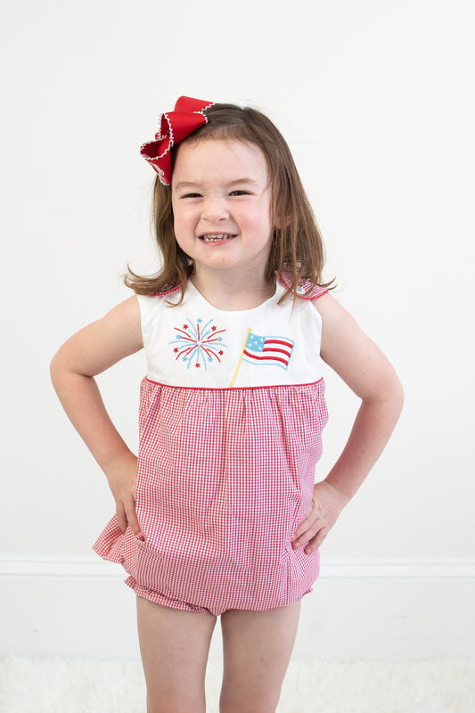 Sparkler & Stripes Skirted Romper