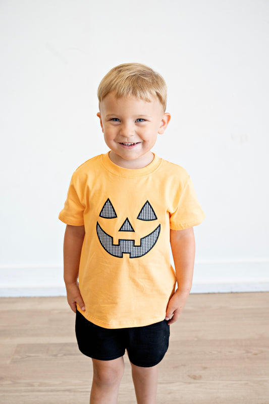 Orange Jack-O-Lantern Shorts Set