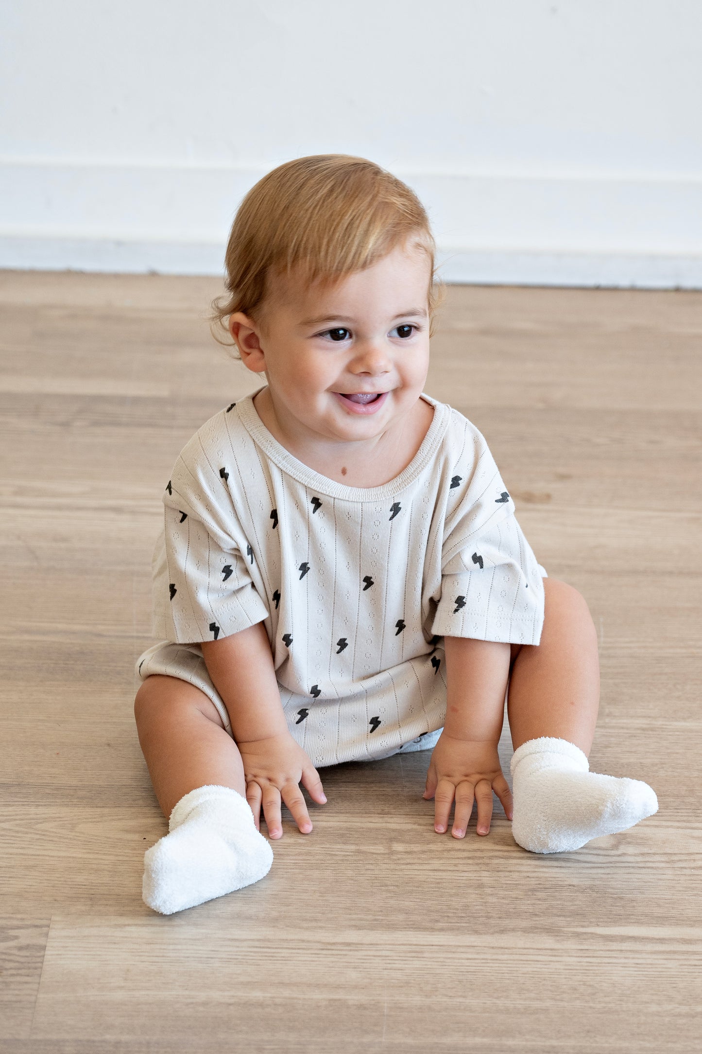 Lightning Bolts / Organic Pointelle T-Shirt Bubble