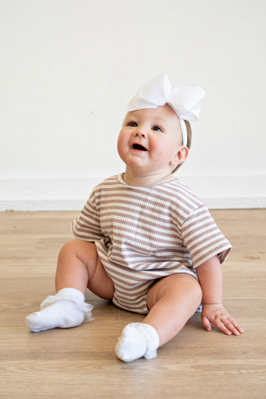 Violet Stripe / Ribbed T-Shirt Bubble