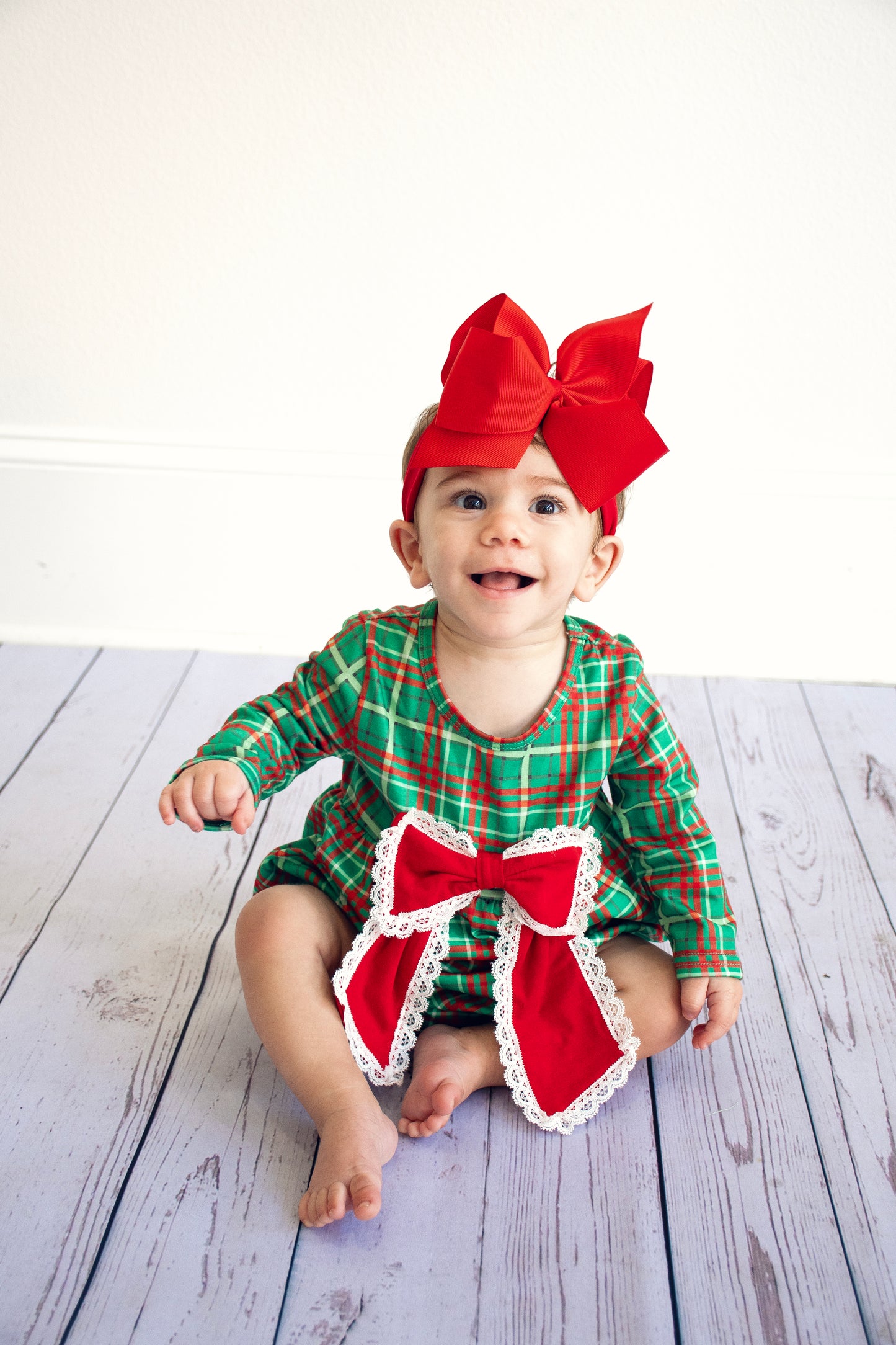 Forest Lace Bow Plaid Bubble