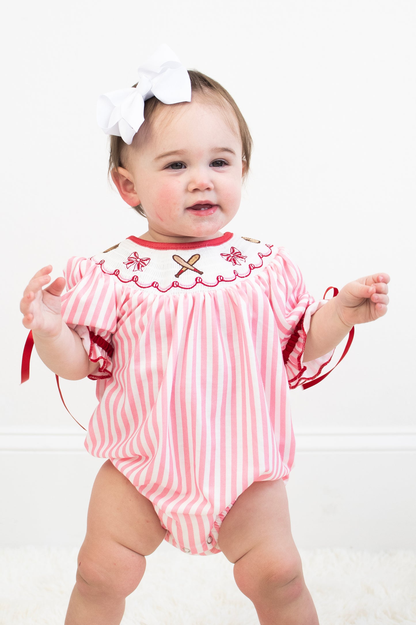 Baseballs & Bows Romper