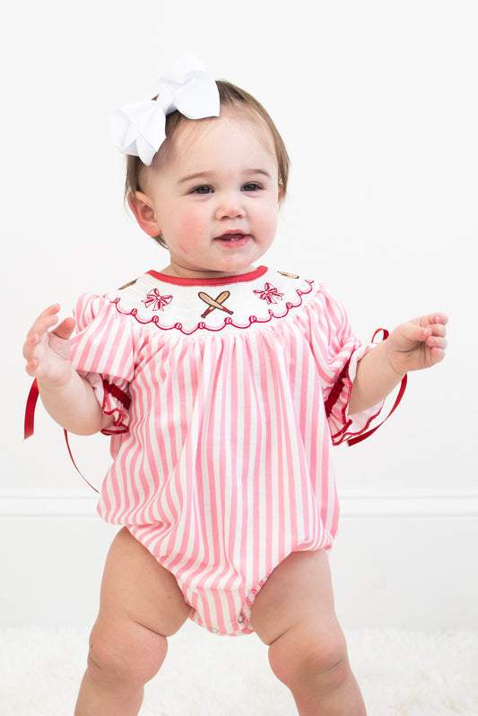 Baseballs & Bows Romper