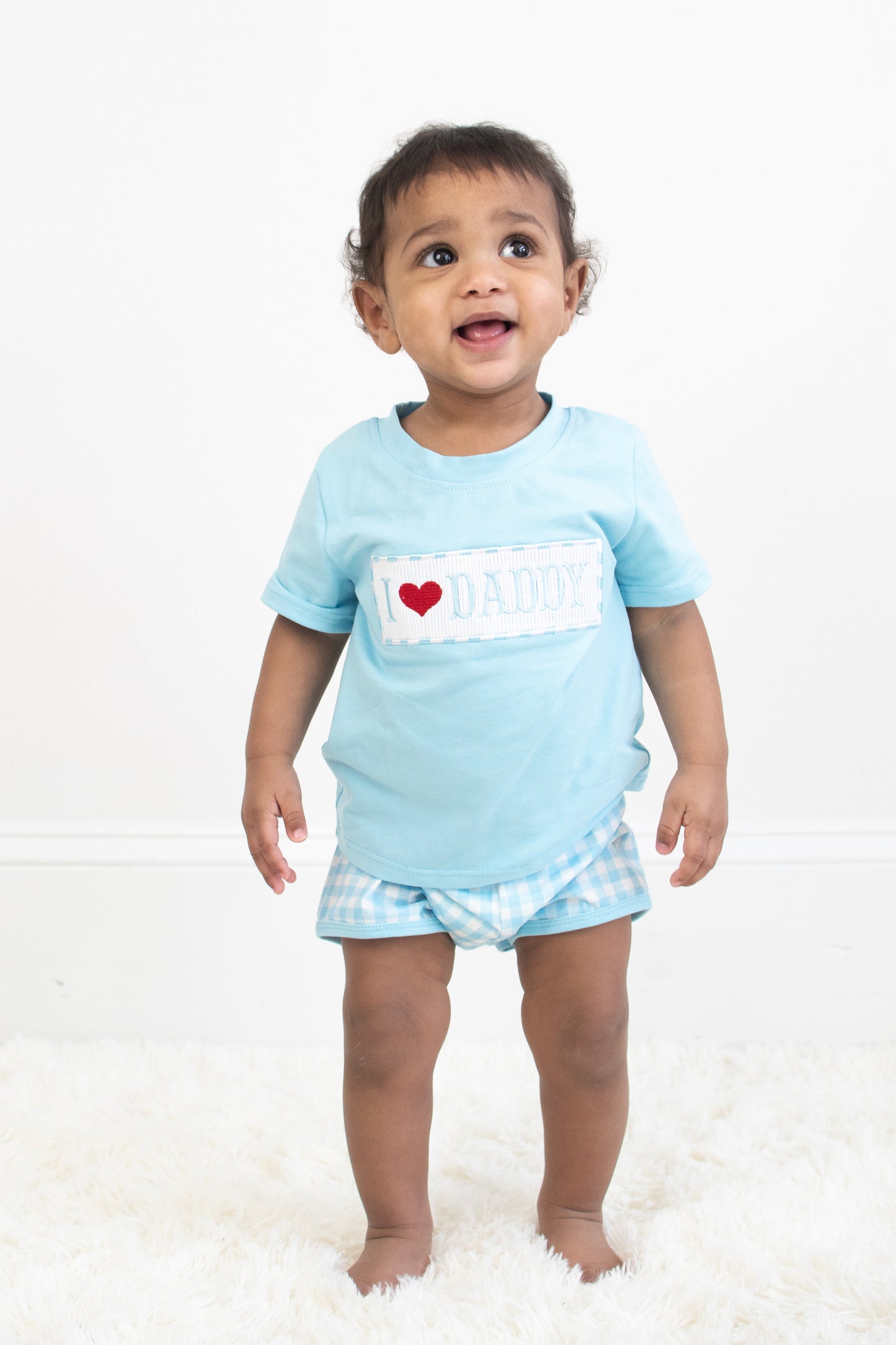 Blue I love DADDY boy set