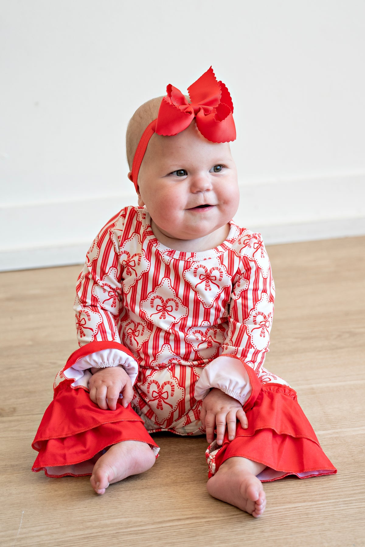 Candy Cane Stripes Baby Romper