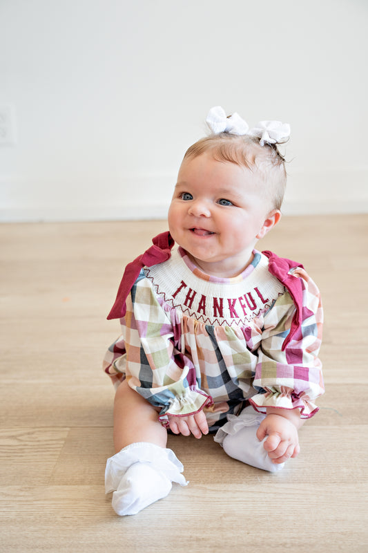 Thankful Plaid Romper