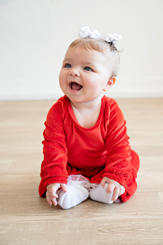 Red Velvet Baby Romper