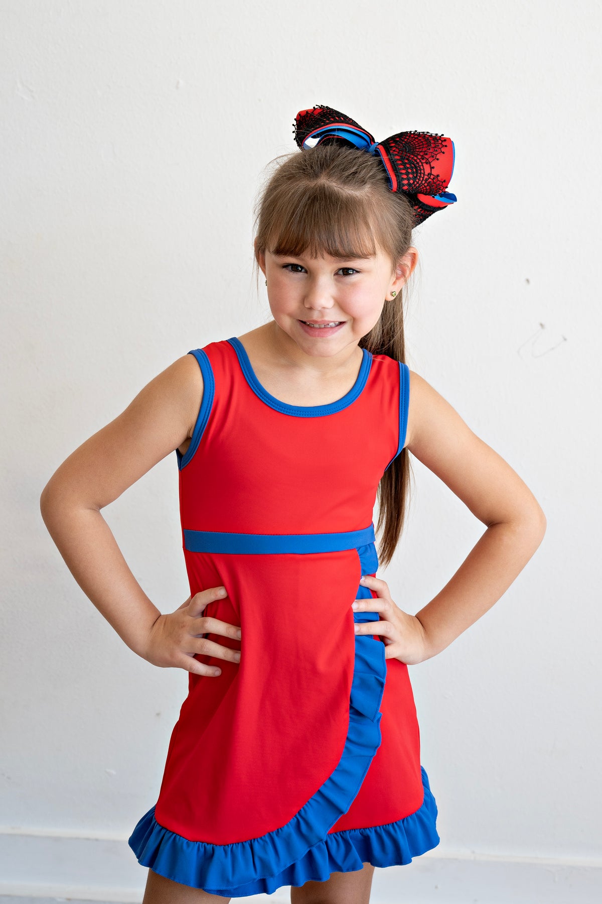 Red/Navy Sleeveless Yoga Active Dress