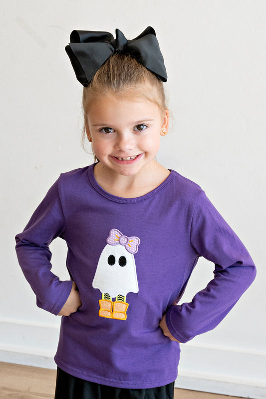 Purple Ghost Applique Top