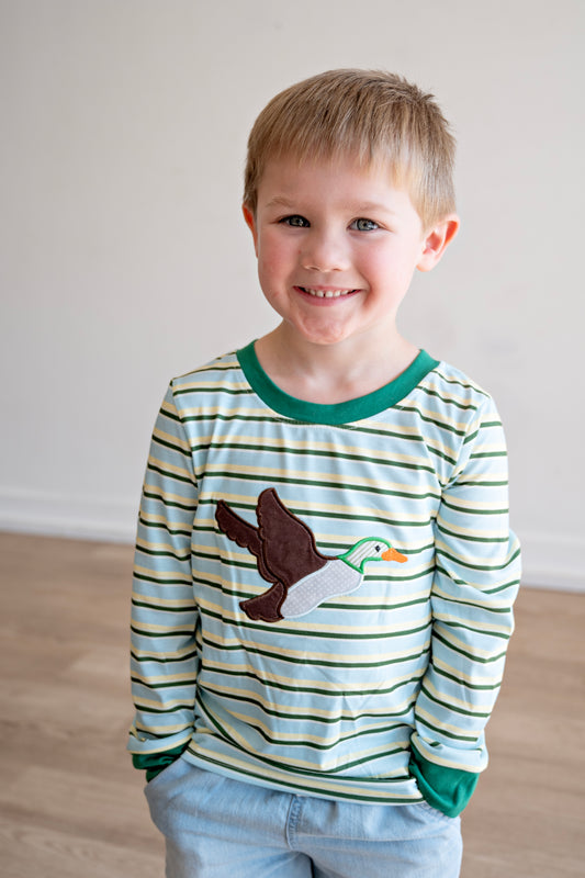 Stripe Mallard Applique Top