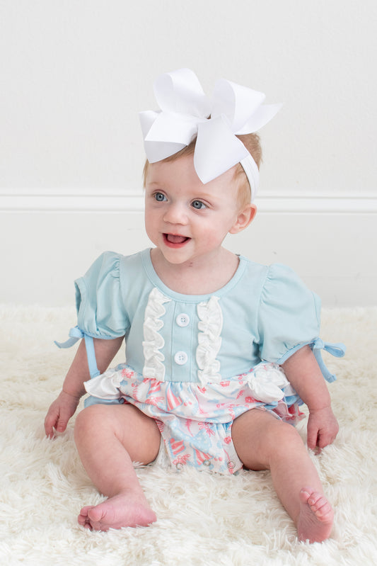 Baby Blue Patriotic Romper