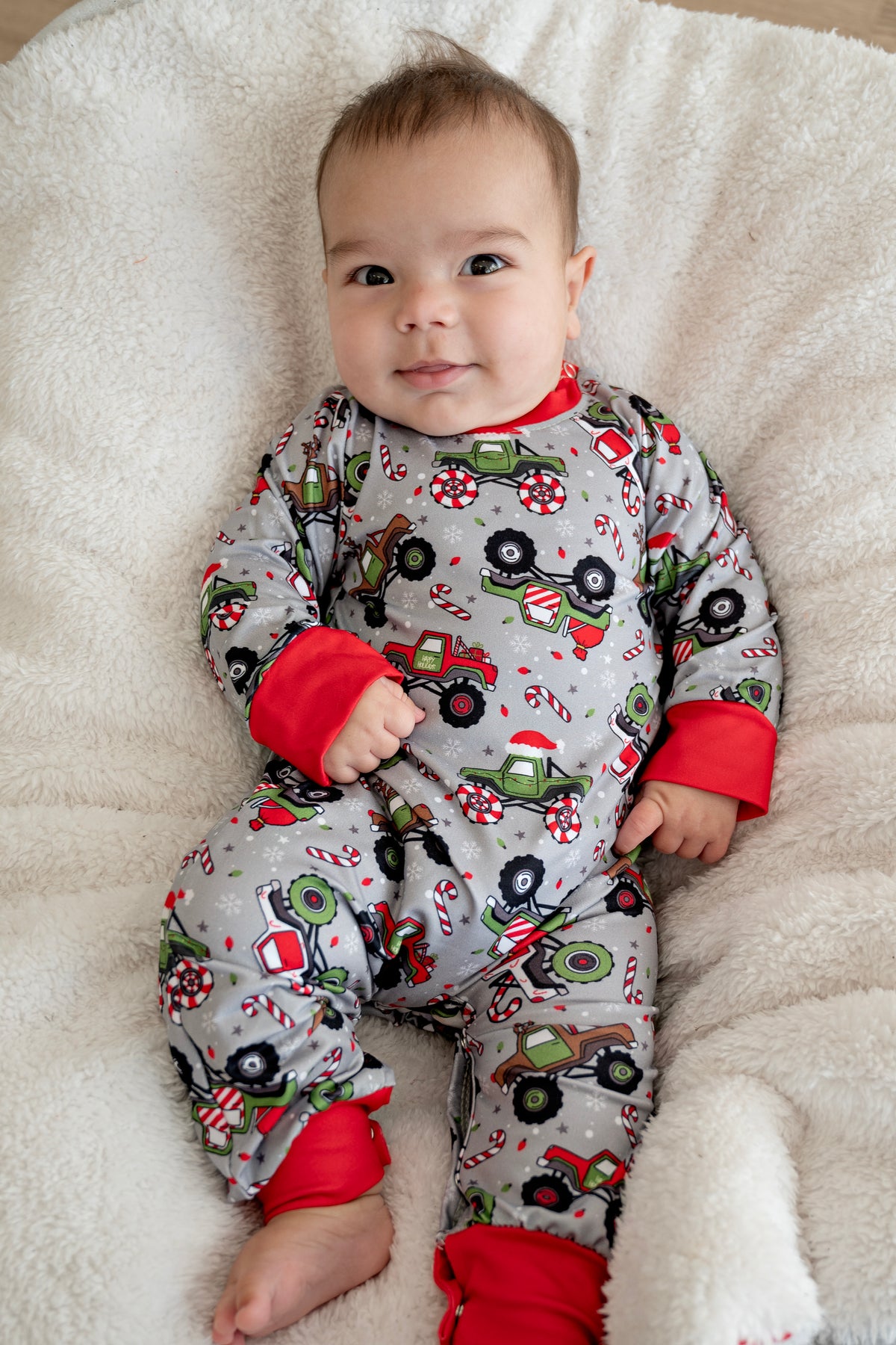 Merry Monster Truck Romper