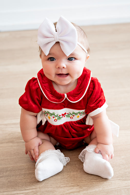 Christmas Bow Velvet Bubble