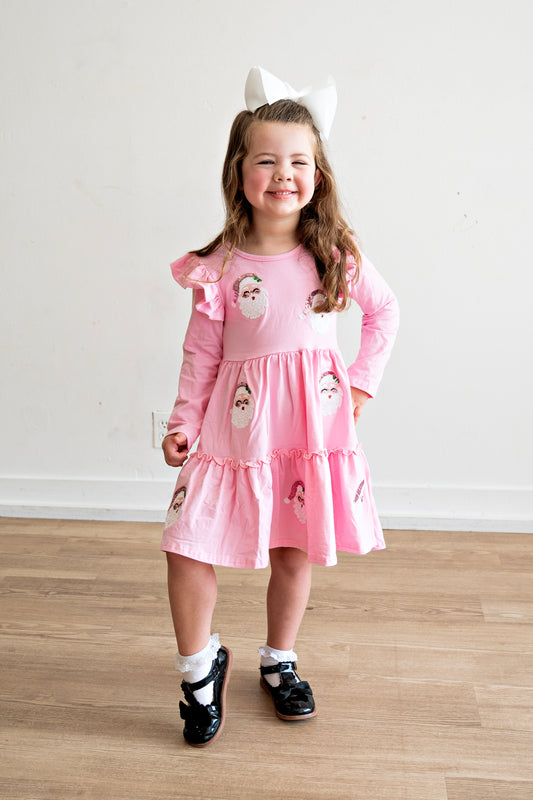 Pink Santa Sequin Dress