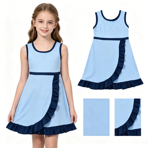 Blue/Navy Sleeveless Yoga Active Dress