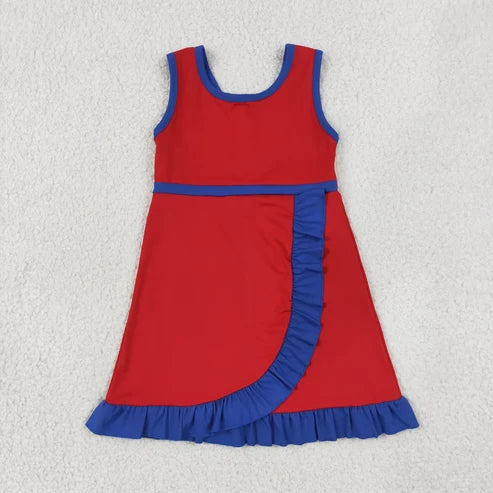 Red/Navy Sleeveless Yoga Active Dress