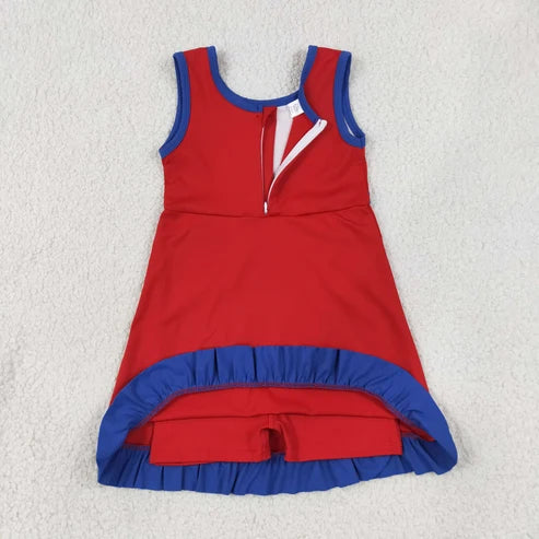 Red/Navy Sleeveless Yoga Active Dress