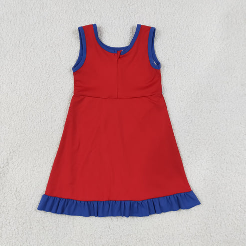 Red/Navy Sleeveless Yoga Active Dress