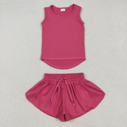 Factory Preorder: Athletic Solid Tank/Butterfly Shorts Sets